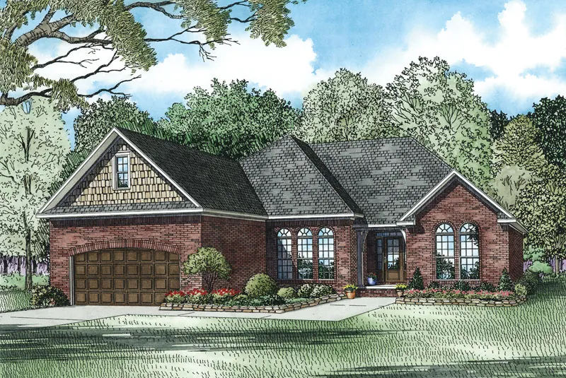 Traditional House Plan Front Image - Atteberry Traditional Ranch Home 055D-0902 - Search House Plans and More