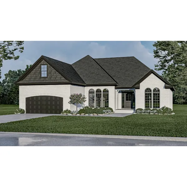 Ranch House Plan Front of Home - Atteberry Traditional Ranch Home 055D-0902 - Search House Plans and More