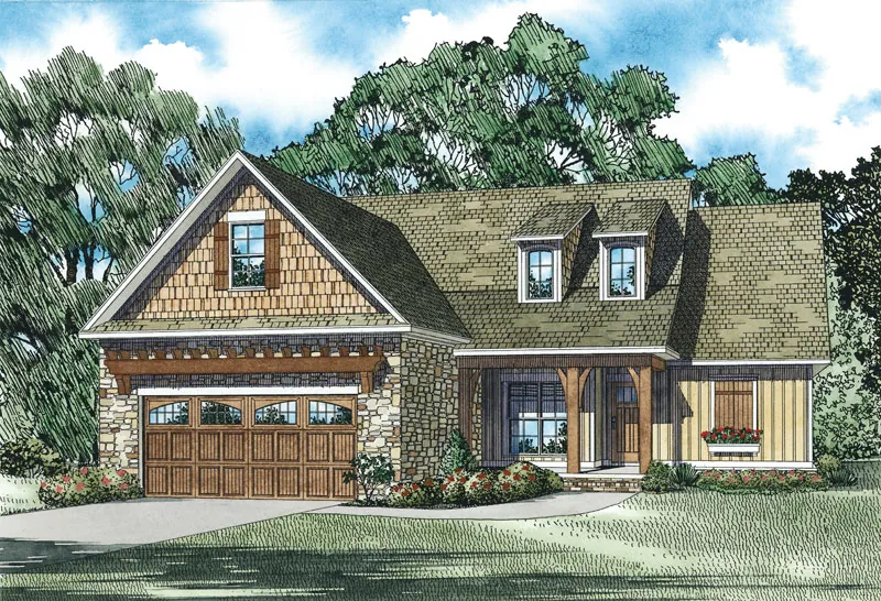 Rustic House Plan Front of Home - Ries Terrace Rustic Style Home 055D-0904 - Shop House Plans and More