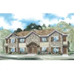 Arts & Crafts House Plan Front of Home - Carson Place Rustic Fourplex 055D-0908 - Search House Plans and More