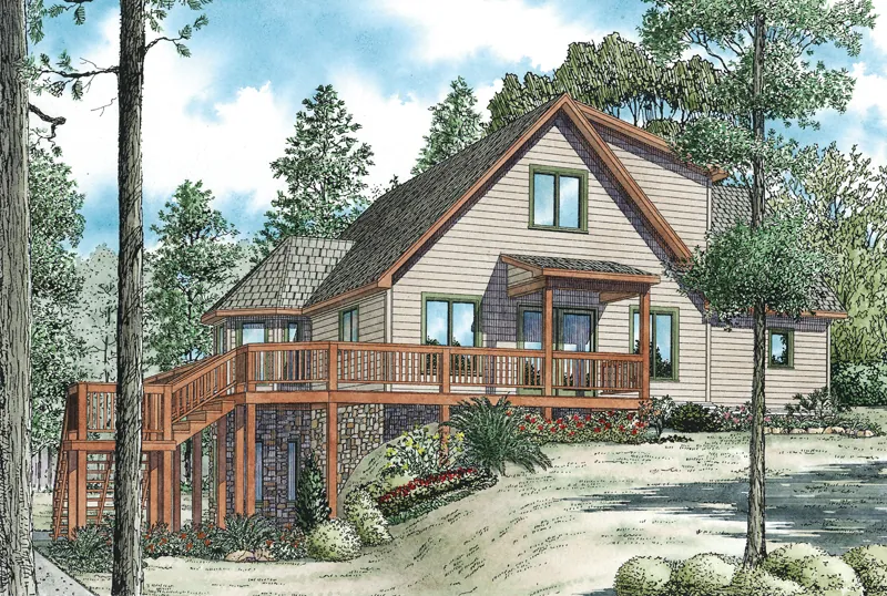 Rustic House Plan Front of Home - 055D-0909 - Shop House Plans and More