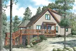 Log Cabin House Plan Front of House 055D-0909