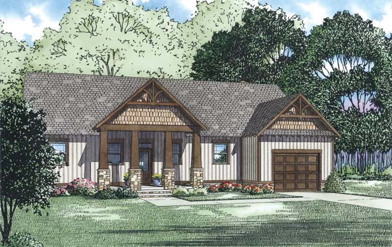 Country House Plan Front of Home - Aspen Edge Craftsman Home 055D-0933 - Search House Plans and More