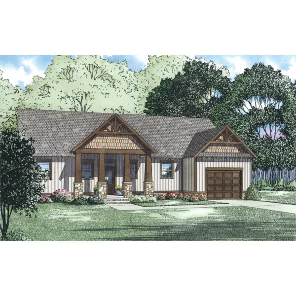 Lake House Plan Front of Home - Aspen Edge Craftsman Home 055D-0933 - Search House Plans and More