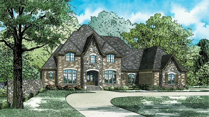 European House Plan Front of Home - Bridgerstone Luxury Home 055D-0934 - Search House Plans and More