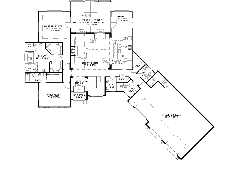 Vacation House Plan First Floor - Dellwood Drive European Home 055D-0937 - Search House Plans and More