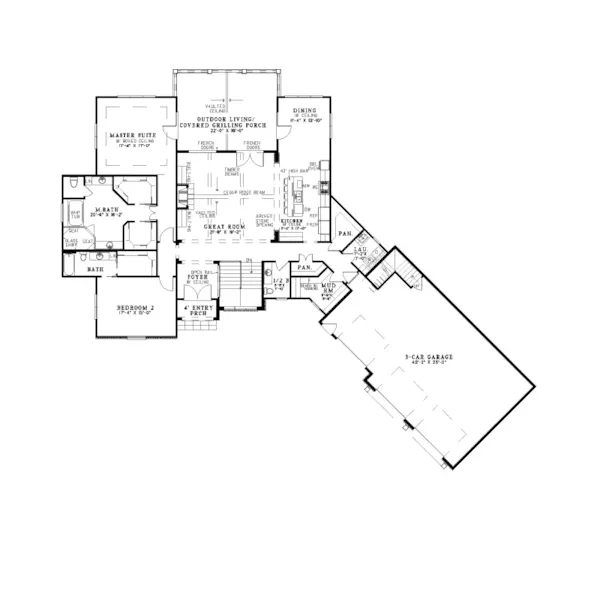 Rustic House Plan First Floor - Dellwood Drive European Home 055D-0937 - Search House Plans and More