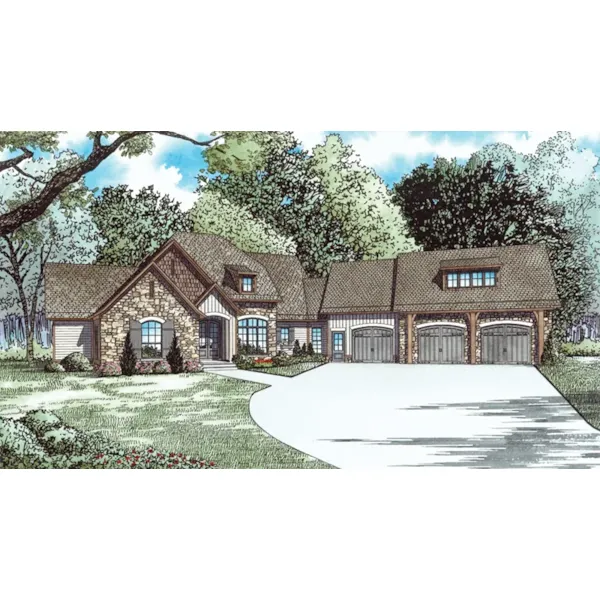 Rustic House Plan Front of Home - Dellwood Drive European Home 055D-0937 - Search House Plans and More