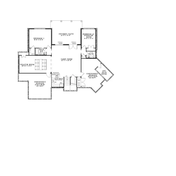 Rustic House Plan Lower Level Floor - Dellwood Drive European Home 055D-0937 - Search House Plans and More