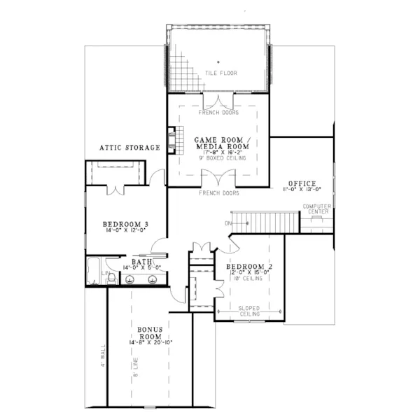 English Cottage House Plan First Floor - Lindenwood Cove Tudor Home 055D-0938 - Shop House Plans and More