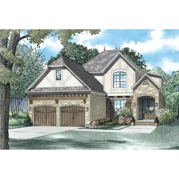 English Cottage House Plan Front of Home - Lindenwood Cove Tudor Home 055D-0938 - Shop House Plans and More