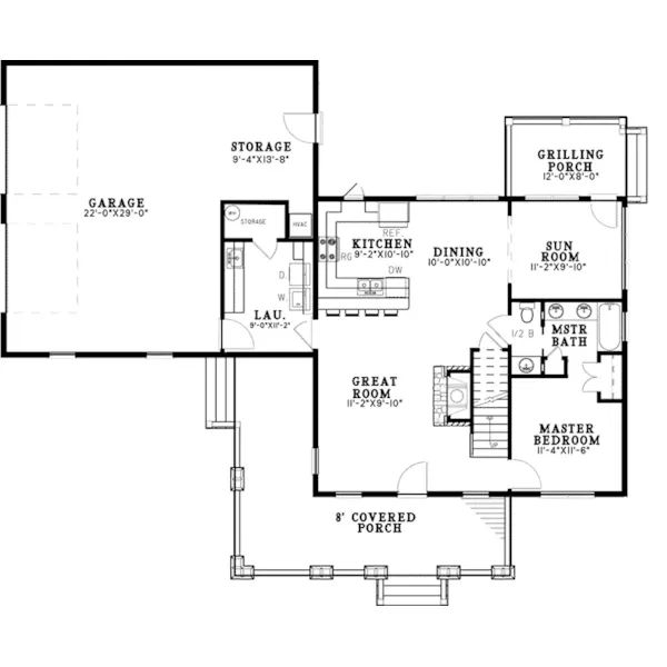 Mountain House Plan First Floor - Weekend Retreat Craftsman Home 055D-0939 - Shop House Plans and More