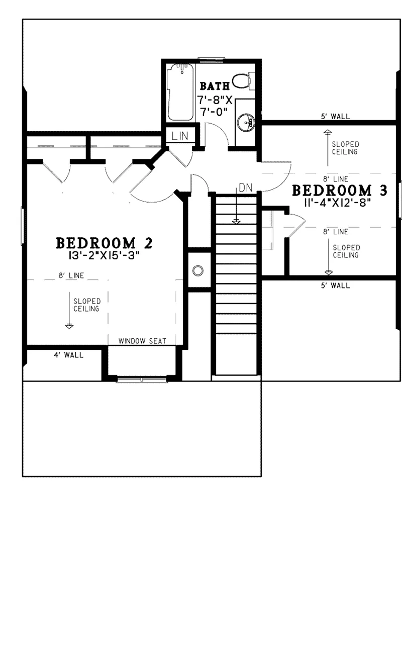 Craftsman House Plan Second Floor - Weekend Retreat Craftsman Home 055D-0939 - Shop House Plans and More