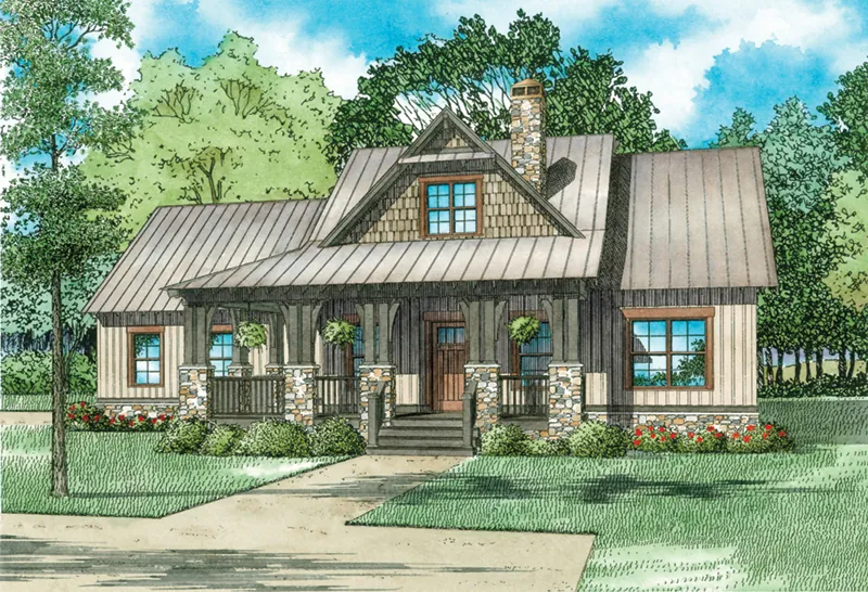 Vacation House Plan Front of Home - Weekend Retreat Craftsman Home 055D-0939 - Shop House Plans and More