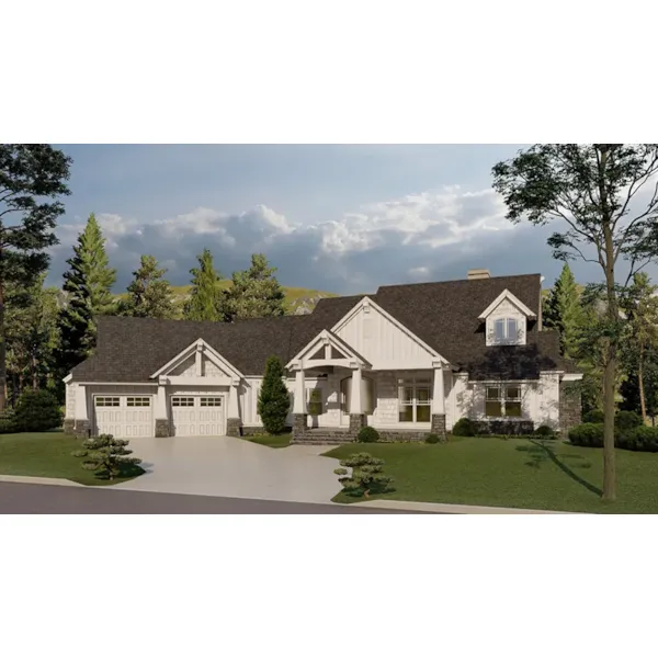 European House Plan Front of Home - Blueridge Overlook Rustic Home 055D-0940 - Search House Plans and More