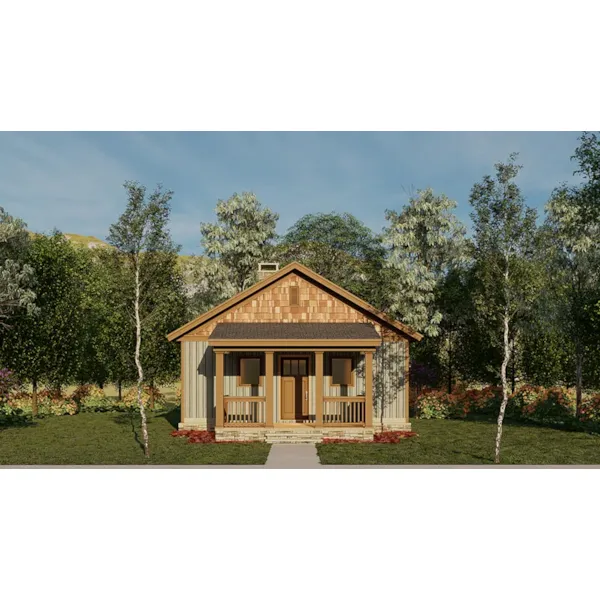 Cabin & Cottage House Plan Front of Home - Ridge View Rustic Cabin 055D-0941 - Shop House Plans and More