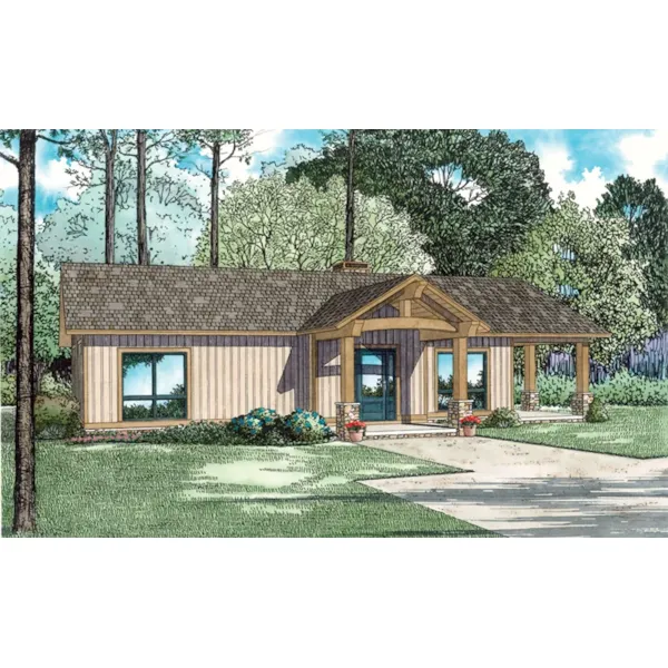 Cabin & Cottage House Plan Front of Home - Cozy Getaway Lake Cabin 055D-0944 - Search House Plans and More