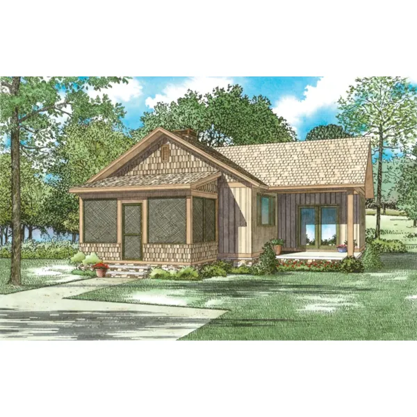 Country House Plan Front of Home - Moss Pond Rustic Cabin 055D-0946 - Shop House Plans and More