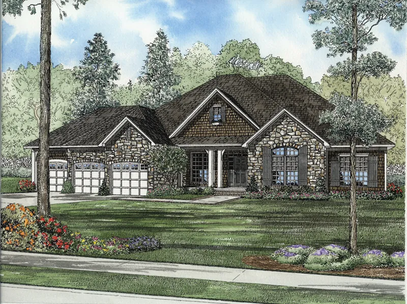 Rustic House Plan Front of Home - Dogwood Drive Country Home 055D-0947 - Search House Plans and More