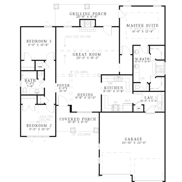 Craftsman House Plan First Floor - Westmeyer Craftsman Home 055D-0953 - Shop House Plans and More