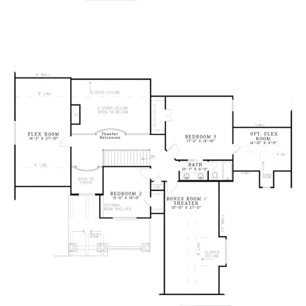 Southern House Plan Second Floor - Stoneboro Rustic Craftsman Home 055D-0954 - Shop House Plans and More