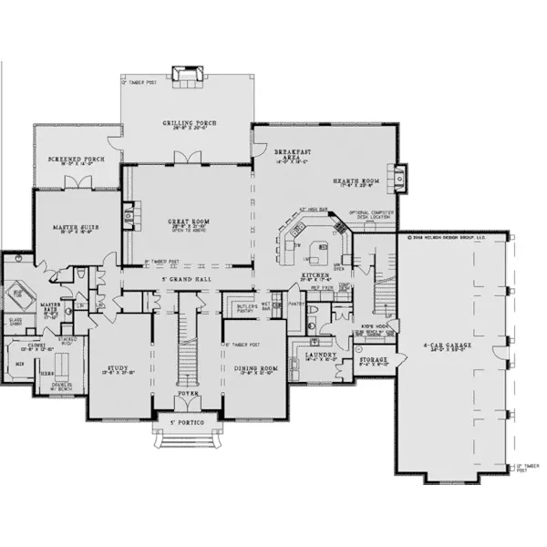 Southern House Plan First Floor - Abbeyhaven Luxury Home 055D-0955 - Search House Plans and More