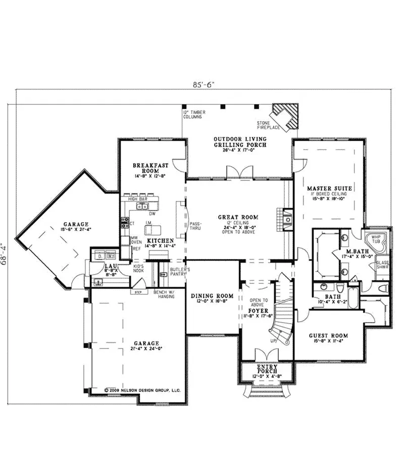 Traditional House Plan First Floor - Agnes Hill Luxury Home 055D-0956 - Search House Plans and More