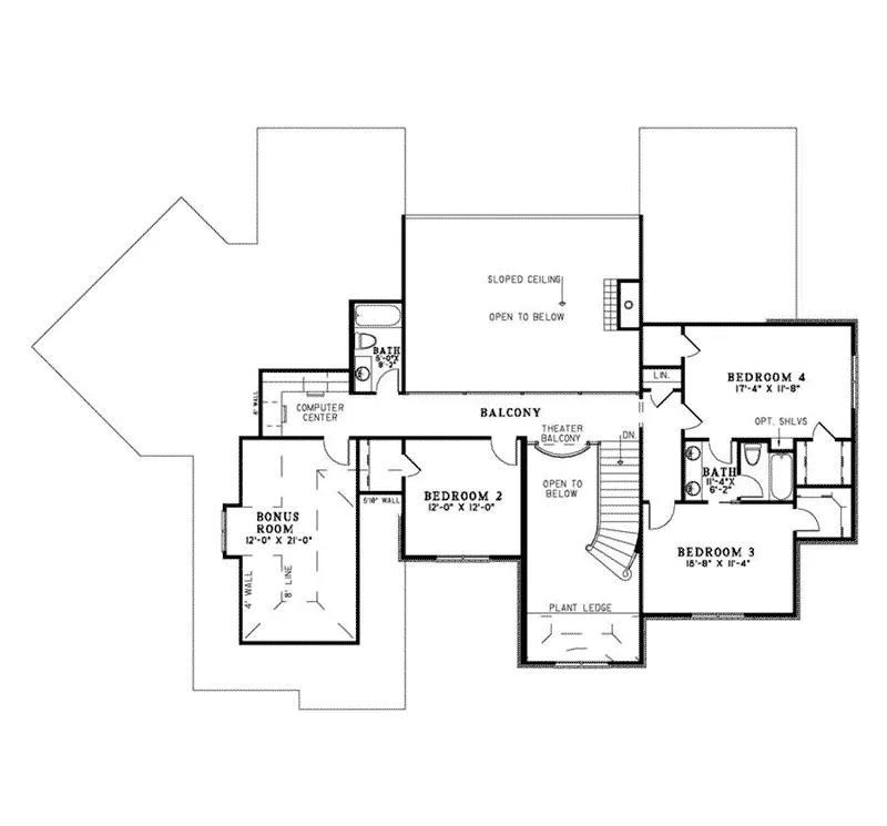 European House Plan Second Floor - Agnes Hill Luxury Home 055D-0956 - Search House Plans and More
