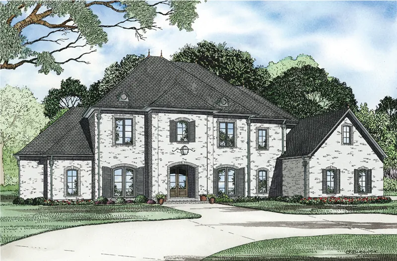 Southern House Plan Front Image - Carminda Luxury European Home 055D-0957 - Search House Plans and More