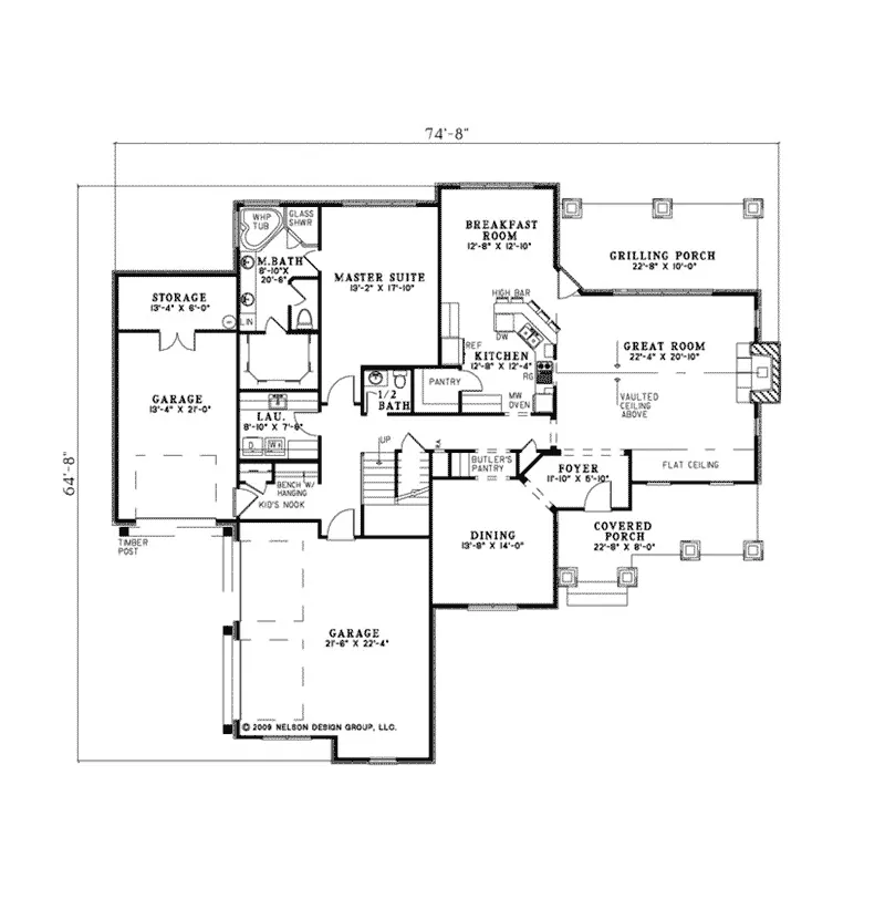 Rustic House Plan First Floor - Santee Trail Rustic Home 055D-0959 - Shop House Plans and More