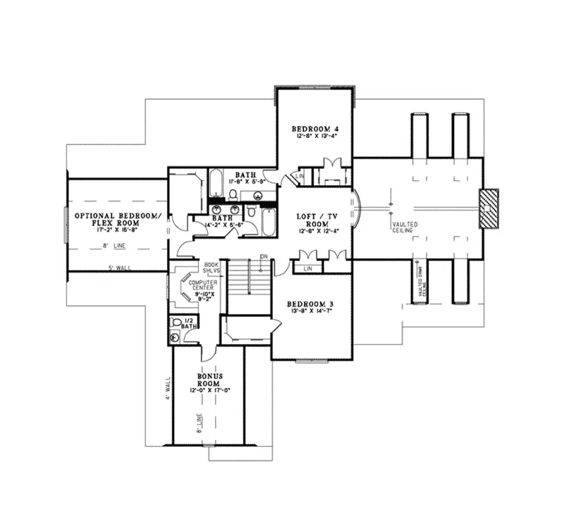 Mountain House Plan Second Floor - Santee Trail Rustic Home 055D-0959 - Shop House Plans and More
