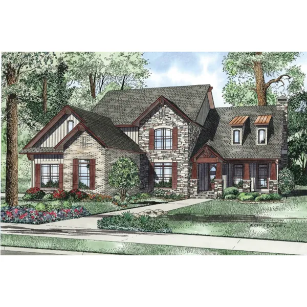 Traditional House Plan Front of Home - Santee Trail Rustic Home 055D-0959 - Shop House Plans and More