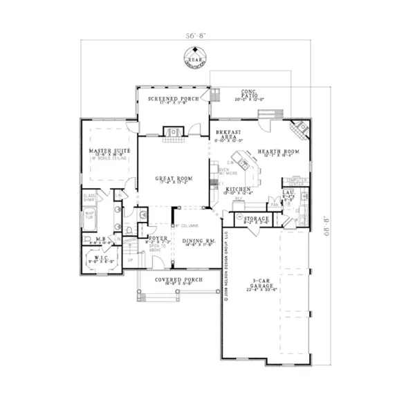 Traditional House Plan First Floor - Sappington Traditional Home 055D-0960 - Shop House Plans and More