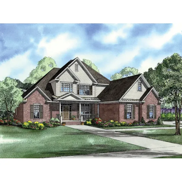 Traditional House Plan Front of Home - Sappington Traditional Home 055D-0960 - Shop House Plans and More