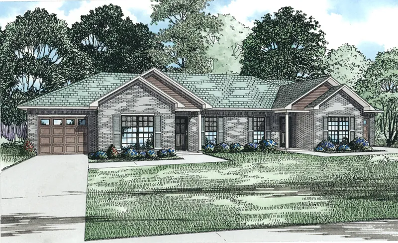 Ranch House Plan Front of Home - Christine Ranch Home 055D-0964 - Search House Plans and More