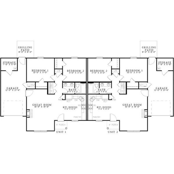 Ranch House Plan First Floor - Blairston Ranch Home 055D-0965 - Search House Plans and More