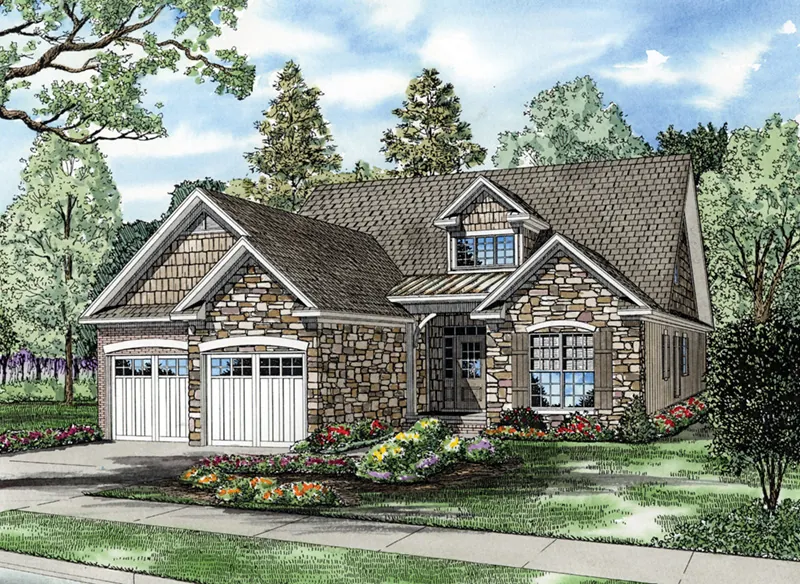 Southern House Plan Front of Home - Essman Traditional Home 055D-0966 - Search House Plans and More