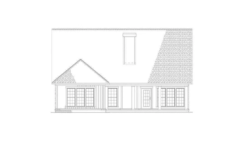 Southern House Plan Rear Elevation - Essman Traditional Home 055D-0966 - Search House Plans and More