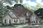 Ranch House Plan Front of Home - Lemaire European Luxury Home 055D-0971 - Shop House Plans and More