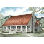 Lake House Plan Front of Home - Ledbetter Creek Country Home 055D-0972 - Shop House Plans and More