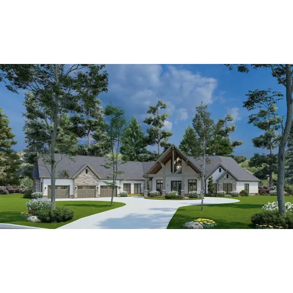 Traditional House Plan Front of Home - Mt. Mickley Craftsman Home 055D-0973 - Shop House Plans and More