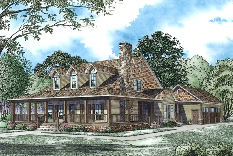 Florida House Plan Front Image - Raven Ranch Country Home 055D-0976 - Shop House Plans and More