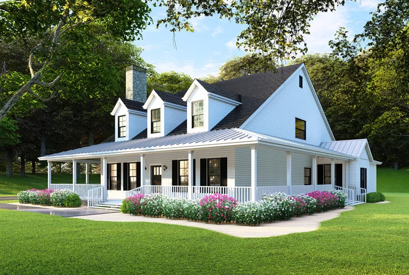 Country House Plan Front of Home - Raven Ranch Country Home 055D-0976 - Shop House Plans and More