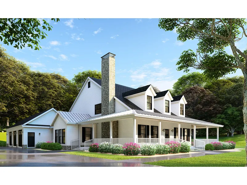 Cape Cod & New England House Plan Front Photo 01 - Raven Ranch Country Home 055D-0976 - Shop House Plans and More