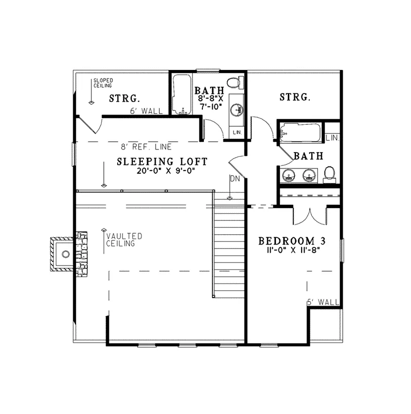 Rustic House Plan Second Floor - Logan Camp Country Home 055D-0979 - Shop House Plans and More