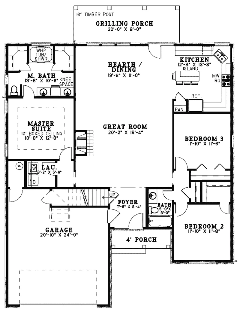 Traditional House Plan First Floor - Lonigro European Ranch Home 055D-0980 - Shop House Plans and More