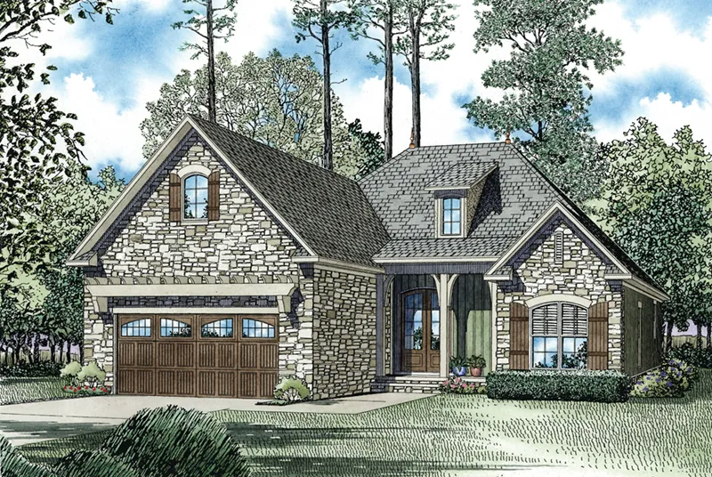 Traditional House Plan Front Image - Lonigro European Ranch Home 055D-0980 - Shop House Plans and More
