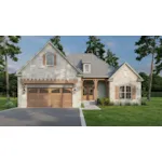 Traditional House Plan Front of Home - Lonigro European Ranch Home 055D-0980 - Shop House Plans and More