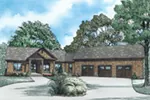 Rustic House Plan Front of Home - Mallard Way Rustic Ranch Home 055D-0981 - Shop House Plans and More