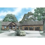 Rustic House Plan Front of Home - Mallard Way Rustic Ranch Home 055D-0981 - Shop House Plans and More